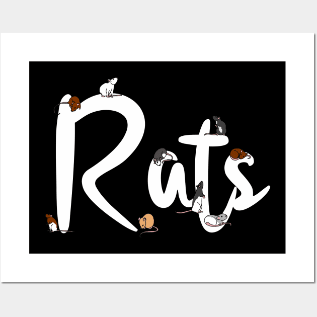Pet Rats Lettering Wall Art by HighFives555